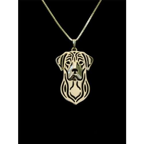 Trendy cute Labrador Retriever dog pendant women gold silver plated statement necklace