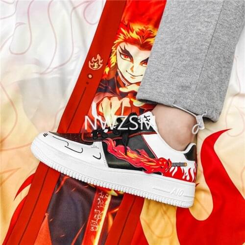 Demon Slayer Anime Casual Shoes Men Hip Hop Shoes Fashion Clunky Sneakers For Men Shoes Rengoku Kyoujurou cosplay