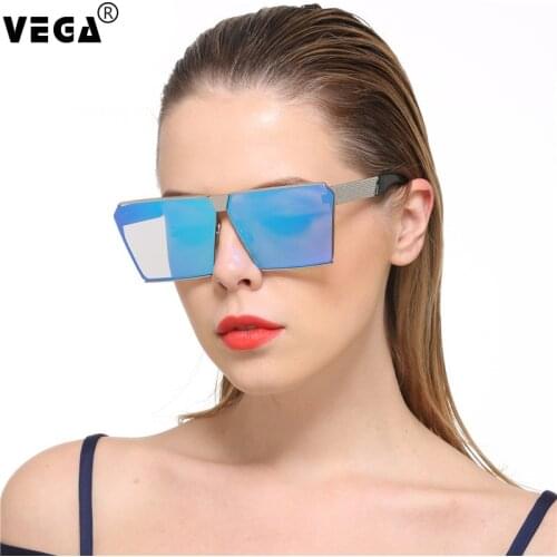 VEGA Eyewear New Square Oversized Glasses Women Men Alloy Oversize Sunglasses Ladies Fashion Big Sun Glasses uv400 223