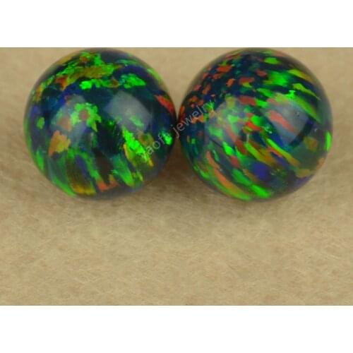 Wholesale 2mm-10mm round synthetic opal gems ball OP35 black opal beads for jewelry making