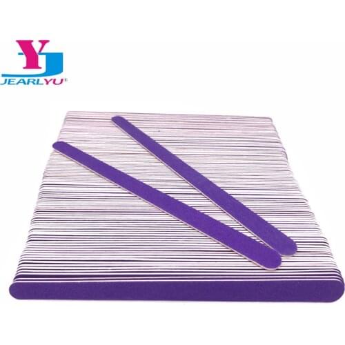 New Double Head Wooden Nail Files 200 pcs/lot Purple Wood Sandpaper Polisher Machine Lixas De Unha Vijlen Nails Files Tools Kit