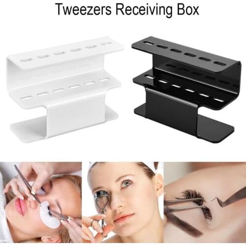 Eyelash Tweezers Storage Holder For Eyelashes Extension Acrylic Tweezers Scissor Storage Rack Holder Stand Beauty Makeup Tool