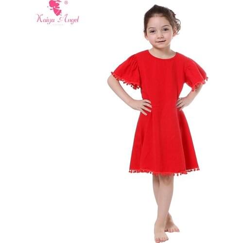 Baby Girl Princess Dress 1-9 Years Kids Summer Spring Dresses For Toddler Girl Children Soft Fashion Clothing Red Girl Dress