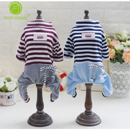 Stripe Pet Clothes Small Dog Jumpsuit Chihuahua Pajamas Pet Hoodie Coat for Dogs Cats Super Soft Warm Puppy Dog Costume