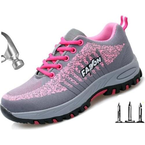 Steel Toe Work Women Work Boots for Men Mesh Women Indestructible Shoes Anti-smashing Non-slip Protective Safety Shoes