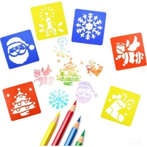 6Pcs Children Multi Shaped Plastic Rulers Painting Drawing Template Stencil Kids Children Learning Art Tool Colorful Drawing Toy