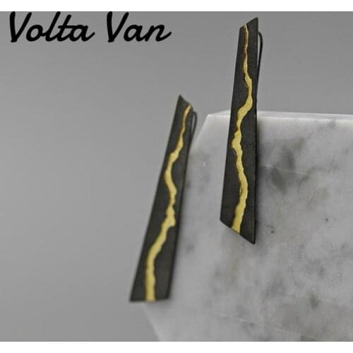Volta Van Women Drop Earrings 925 Sterling Silver 2021 New Geometric Trendy Crack Fine Jewelry Concise Party Silver Earrings