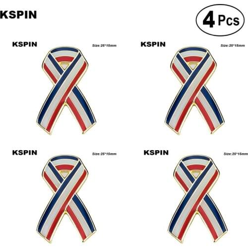 France Bow Lapel Pin Flag badge Brooch Pins Badges 4pcs
