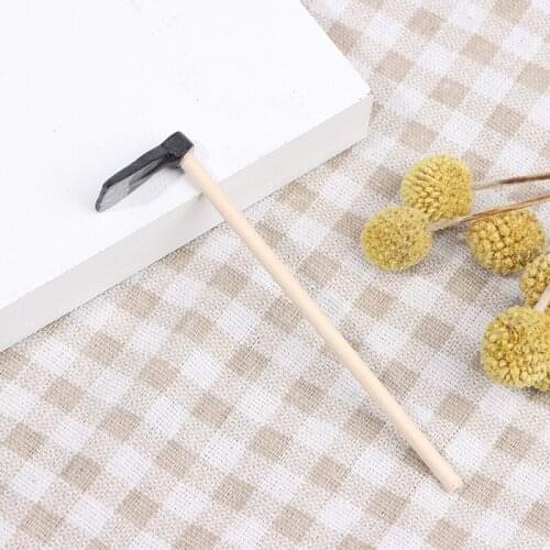 1/12 Dollhouse Miniature Mini Hoe Simulation Farm Tools Decoration Accessories Farm Tools Model Toy For Doll House Decoration