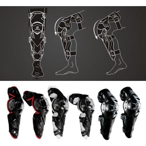 1 Pair Motorbike Knee Pads Armour Gear Motocross Shin Guards Protector White