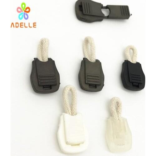 100pcs Plastic nylon Zipper Pulls Cord Lock Ends buckle Paracord Tactical Tab Rope Repair 5 colors DIY free shipping wholesale