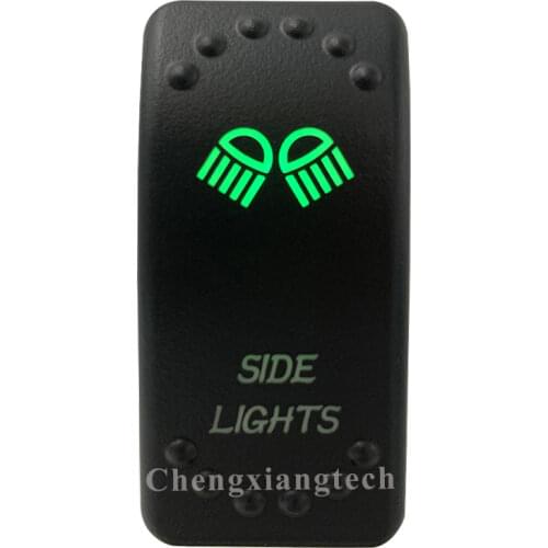 12V/24V Car Boat 3 Pins SPST ON/OFF Green & Blue Led Light Rocker Toggle Switch Side Lights for Carling ARB Narva 4x4