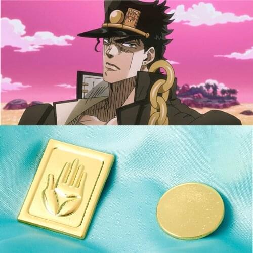 2Pcs JOJOS BIZARRE ADVENTURE Brooch Pins Round Brooches Metal Kujo Jotaro Hats Badge Pin Accessory Jewelry