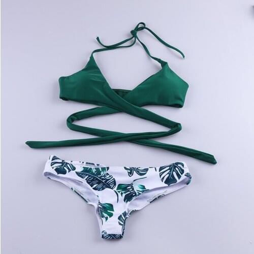 2020 Swimwear European and American Cross Split Print Bikini AliExpress Wish Hot Swimsuit XYY-105