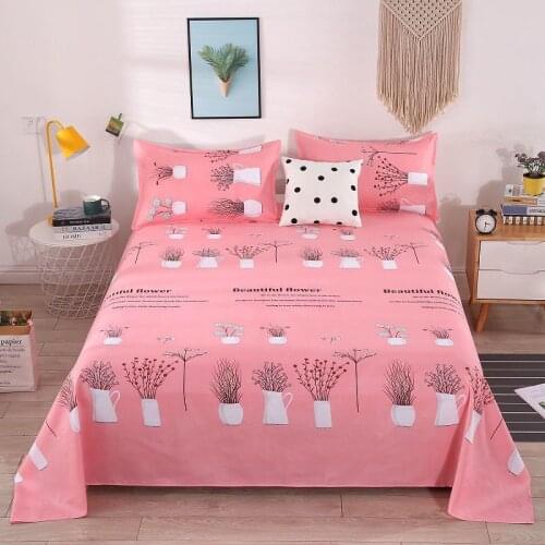 2021 Pink Bed Sheet + Pillow Case New pattern and new production Cotton Bed Sheets Home Textile Para Bed Sheet Flower Pattern