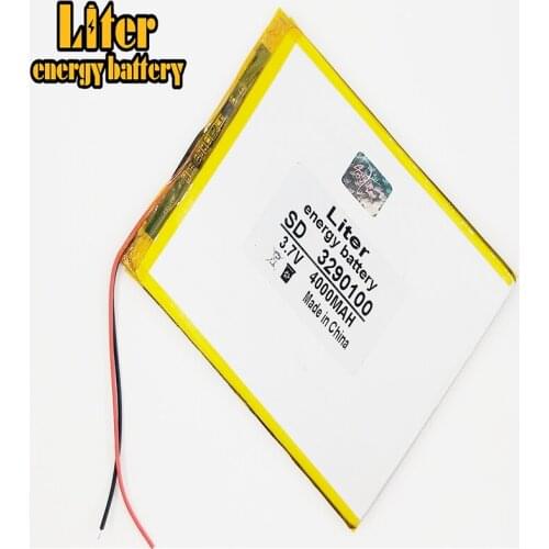 3.7V 4000mAh 3290100 Lithium Polymer Rechargeable Battery cells For 3.7V 3290100 PLUG Mp3 MP4 MP5 GPS Lithium polymer battery