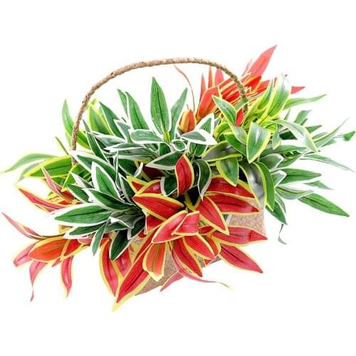 35cm Greens Artificial Greenery Leaves bamboo twig Leaf Plants Wall Hanging Fake Plants Home Garden Party backdrop wedding Decor