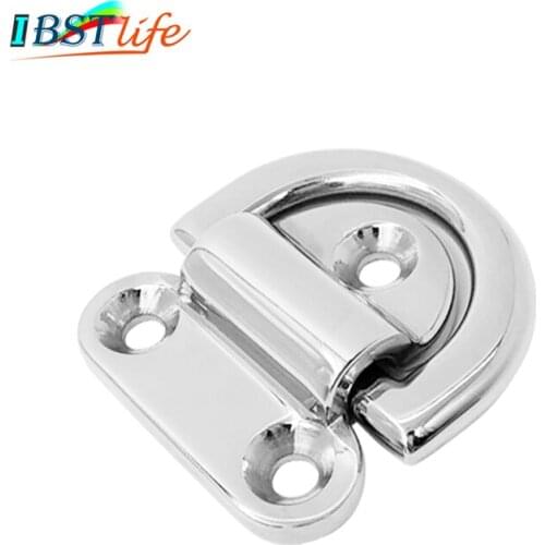 7mm Mirror Polish Marine Grade 316 Stainless Steel Boat Lashing D Ring Tie Down Cleat for Yacht Motorboat Truck