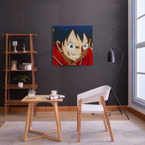 Animed Figure Monkey D. Luffyed Pixel Mosaic Art Painting Collection Building Blocks Painted Decoration Kid Bricks Toy