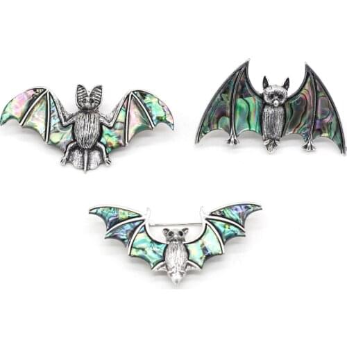 Shell Bat Brooch Natural Abalone Shell Bat-shaped Brooch Men and Women Fashion Wild for Jewelry Making DIY Accessories