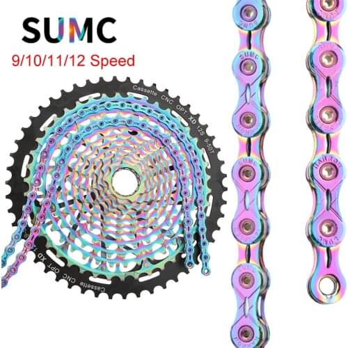 SUMC bicycle colour chain 9/10/11/12 speed chain is suitable for mountain bike road bike folding bike Bicycle chain
