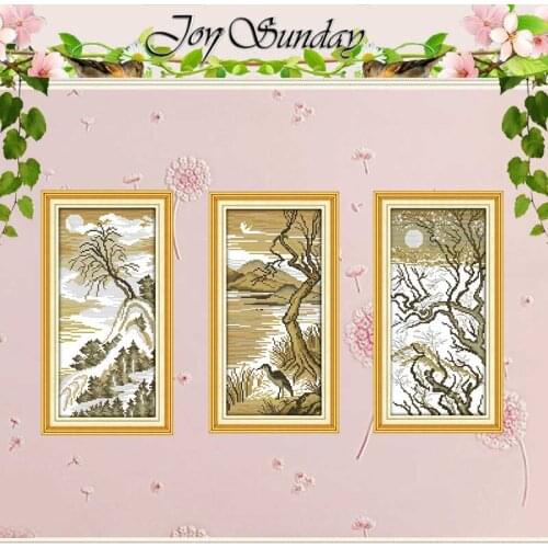 Moonlight Tree Patterns Counted Cross Stitch 11CT 14CT Cross Stitch Set Wholesale scenery Cross-stitch Kit Embroidery Needlework