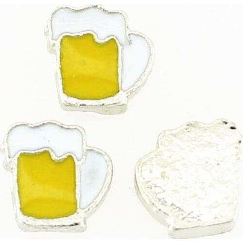 HOT beer cup floating charms pendants necklace fit floating locket charms