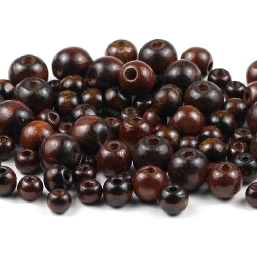 10~500pcs Brown Natural Wooden Beads 5/6/8/10/12MM Eco-Friendly wood Round Loose beads for Jewelry makeing bracelet DIY