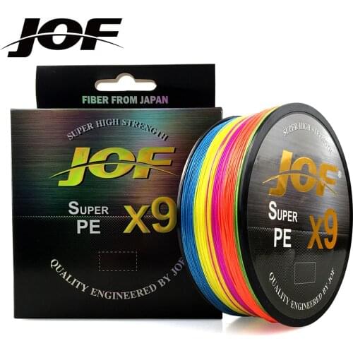 JOF 12/9 Strands Super Strong 300M 500M PE Fishing Line Multifilament Carp Fishing Line 20-92LB