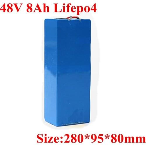 Lifepo4 48v 8ah Battery 48V Lithium Bateria with BMS for 350W 450W Mountain Bike Bicycle Snowmobile Scooter + 2A Charger