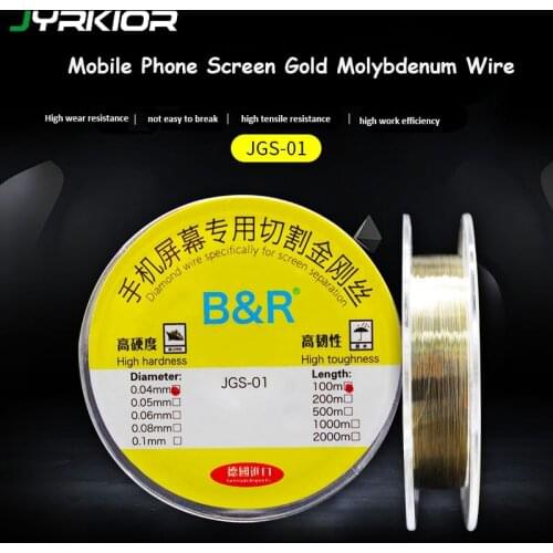 Jyrkior High Toughness Cutting Line Gold Molybdenum Cutting Wire Separator LCD Glass For iPhone Samsung Screen Repair Hand Tool