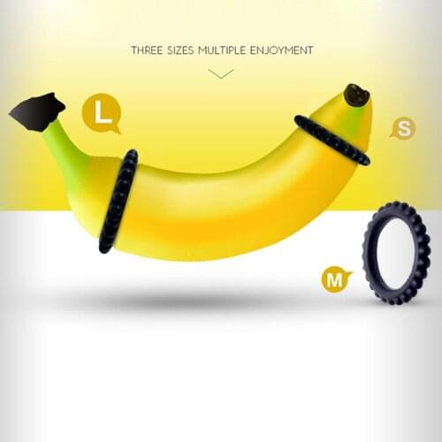 Mens triple silicone lock fine chain delay ring penis ring three / 1 set Extension Rings Sex Toys for Men Erotic Sex Penis Ring