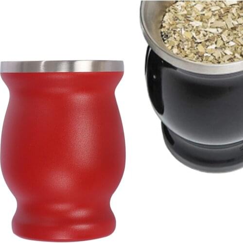 Yerba Mate Gourd Set Double-Wall Stainless Steel Mate Tea Cup and Bombilla Set Includes Yerba Mate Gourd (Cup) With One Bombilla