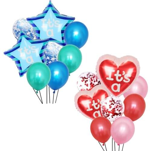 9 piece set boy or girl gender revealing latex balloon combination boy and girl balloon set birthday decoration party balloon