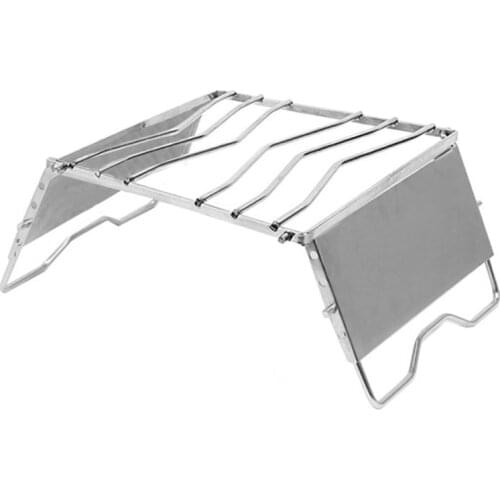 New type of outdoor camping pot rack with stainless steel multi-stage adjustable height folding windshield barbecue