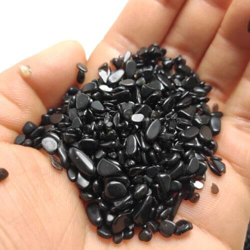 Obsidian black broken stone rubble bulk crystal degaussing black crystal gravel tank stone