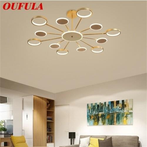 OUFULA Nordic Pendant Lights Gold Contemporary LED Lamp Creative Decoration Fixture For Home Living Room