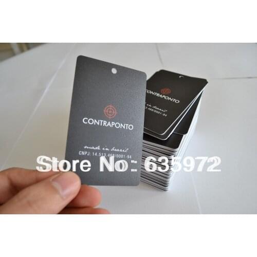 PVC hang tag, clothing tags, PVC material with printing at both sides frosted PVC label