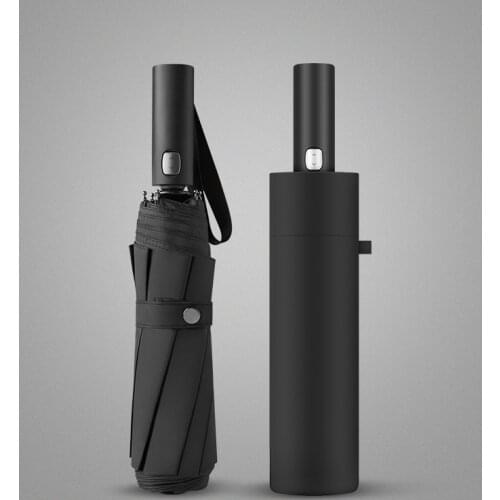Fully Automatic Umbrella Men Windproof Big Simple Rain Sun Safety Umbrella Uv Protection Corporation Gentleman Rain Gear A6A