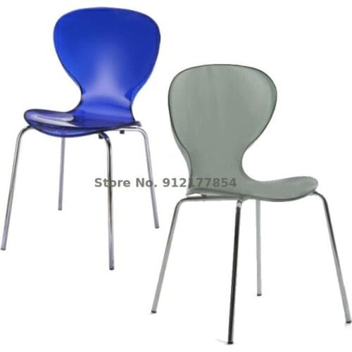 Nordic Transparent Dining Chair Wrought Iron Plastic Crystal Chair Acrylic Stool Net Red Ins Creative Home Back Chair