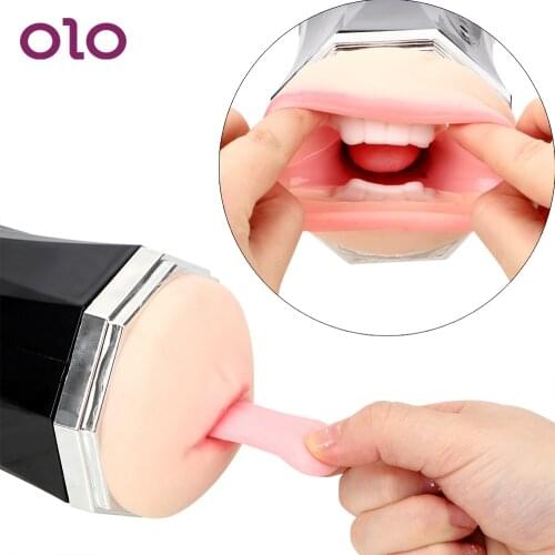 OLO Real Pussy Vibrator Male Masturbation Sex Toys for Men Blowjob Pussy Sucking Sex Machine Voice Aircraft Cup Oral Vagina