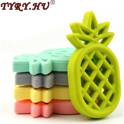 TYRY.HU Pineappl Silicone Teether BPA Free Silicone Pendant For DIY Pacifier Clips Soother Chain Baby Teething Toys Supplier