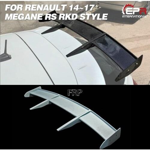 For Renault 14~17 Megane RS RKD Style FRP Roof Spoiler Fiber Glass Glossy Rear Spoiler Wing Exterior Accessories Body Kits