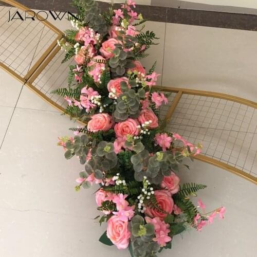 JAROWN Wedding Props Pre-function Area 100cm Flower Row Road Lead Party Arrangement Scene DIY Silk Flowers Floral Decor