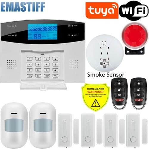 Tuya Smart WIFI GSM Security Alarm System Works With Alexa Home Burglar Motion Detector Smoke Door Window Sensor
