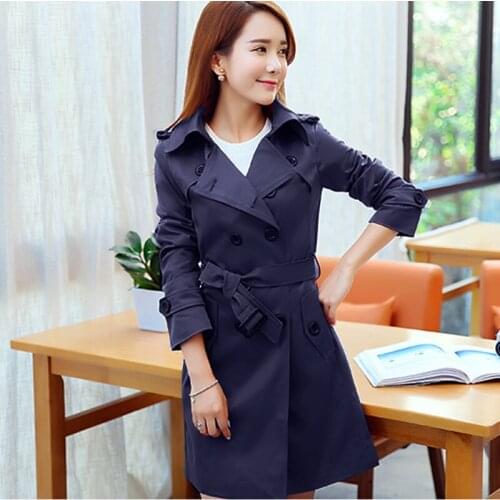 Long Trench Coat Female Spring Autumn Slim Womens Windbreaker Overcoat Double Breasted Women Coats Plus Size 5xl 6xl YQ049