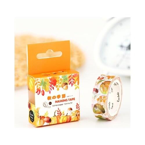 1.5cm 7m 1 pcs Autumn fruit style washi tape Adhesive DIY Scrapbook Sticker Label Masking home decor