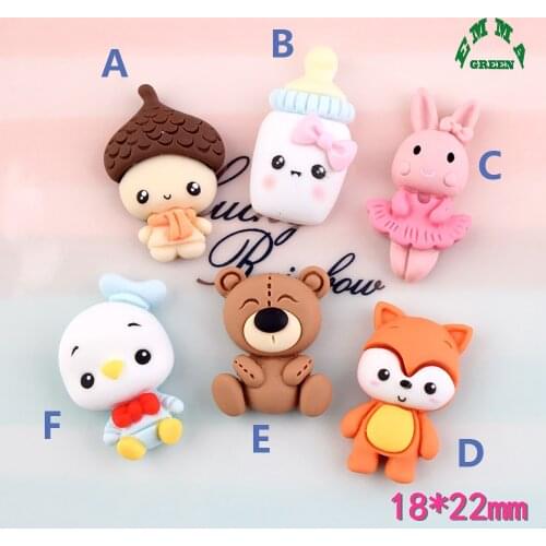 Cabochons Flatback Animal Resin Charms for Jewelry making 10pcs Resin Cabochon for DIY Accessories Cartoon Rabbit Embellishment