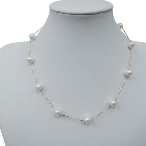 100% NATURE FRESHWATER PEARL POPULAR NECKLACE-high quality freshwater pearl ,925 SILVER WITH white gold plating