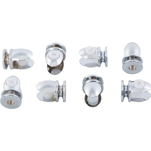 4Pieces Wall Mounted Glass Clamp Holder Glass Clamps Half Round Shelves Support Corner Bracket Door Hardware Clips for 5-8mm